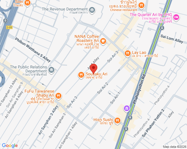 Map of the Ari area near BTS Ari — Soi Ari 4, Bangkok (approximate location)